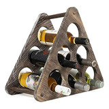 Botellero De Madera Para 6 Botellas - Diseño Triangular - De