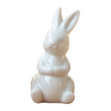Figuras De Cerámica De Conejo Blanco Puro Decoración Del Hog