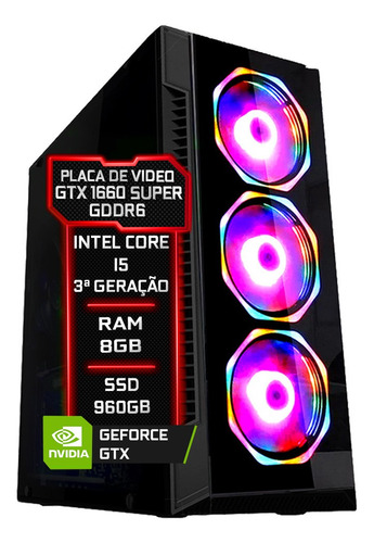 Pc Gamer Fácil Intel I5 8gb Ssd 960gb Gtx 1660 Super 6gb