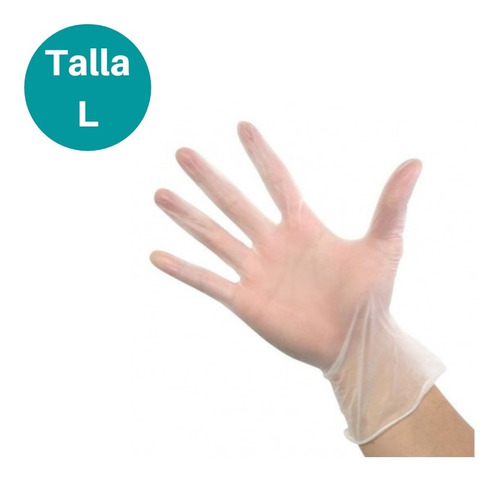 Guantes Vinilo Traslúcido Talla L