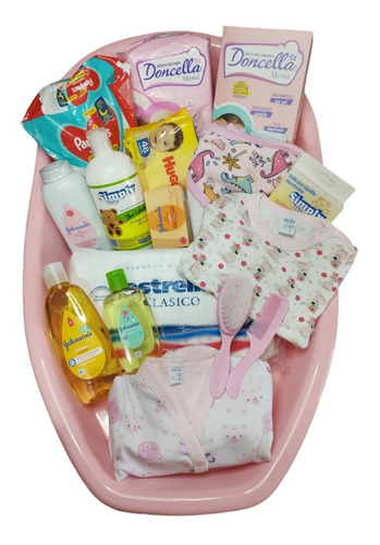 Combo Cuidado Bebe Bañadera 19 Productos Accesorios Higiene