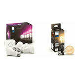 Focos Philips Hue Luz Multicolor 4 Focos A19 + Hue Bridge