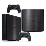 Skin Ps4 Pro Compatível Playstation Cromo Dark Escovado