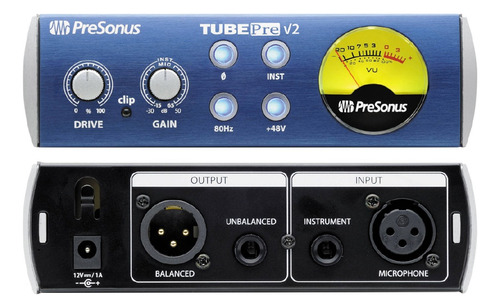 Preamplificador Presonus Tubepre V2 A Válvula Micrófonos