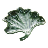 Folha Decorativa Porcelana Leaf Verde 20x19x4cm