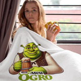 Coberta Frio Solteiro + Fronha Shrek Ogro Favorito Namorado