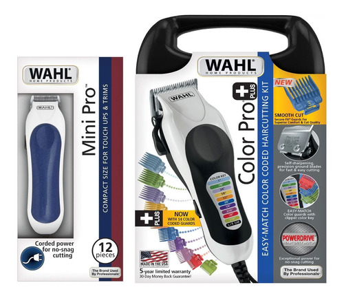 Combo Wahl Pro 32pz Trimmer Mini Pro + Color Pro Cortadora