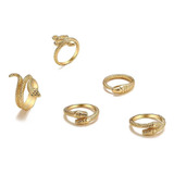 Chmier Juego De 5 Anillos De Serpiente Ouroboros Wrap Anillo