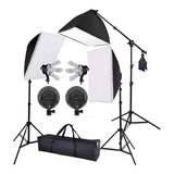 Kit Iluminação Estudio Profissional Softbox Tripé Girafa Bol