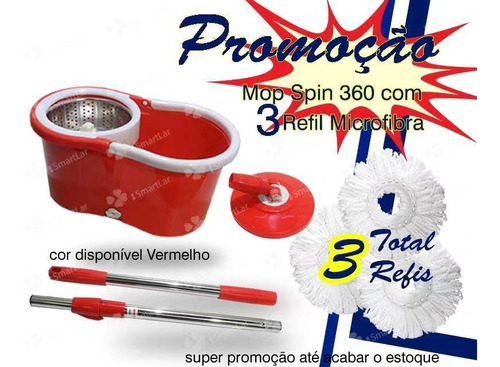 #3 Promoção Mop Balde Spin 360 Cesto Inox C/mais Refis