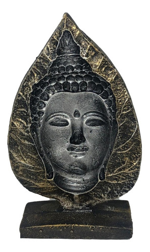 Estatua Estatueta Buda Na Folha Resina 16cm Indu Indiano 