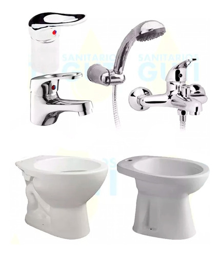 Juego Baño Completo Griferías Accesorios Sanitarios Ferrum