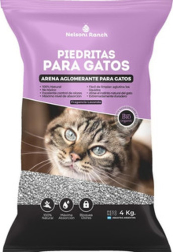 Nelsoni Ranch Piedra Aglomerantes Bentonita Lavanda Gato 4kg