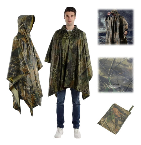 Poncho De Camping Camuflaje Impermeable Capa Tienda Militar