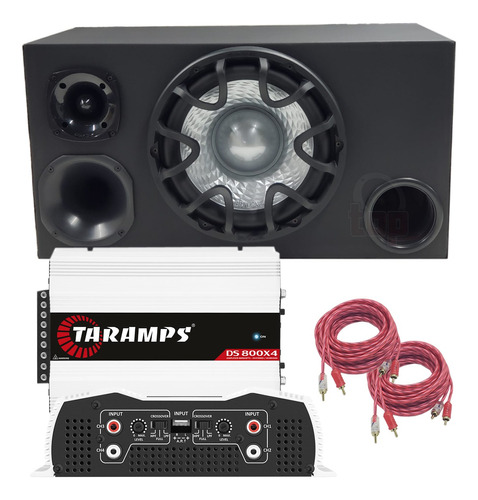 Taramps Ds800x4 Caixa Trio Bravox Uxp 12'' 55litros Quadrada