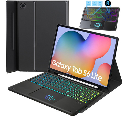 Funda+táctil Iluminado Teclado+ratón Galaxy Tab S6 Lite 10.4