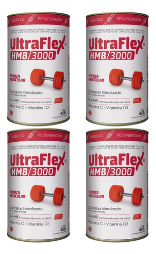 Suplemento Ultraflex Hmb/3000 Frutos Rojos 420g Pack X 4 U