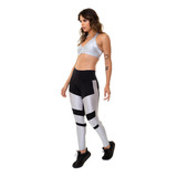 Calza Legging Deportiva Brasil Cutout Plata Negro