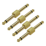 Conector Pedal Guitarra 1/4 Plug 6.35 Mm Ts, 4 Pzas, Oro