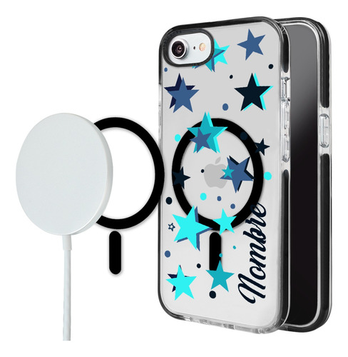 Funda Para iPhone Magsafe Personalizada Estrellas Con Nombre