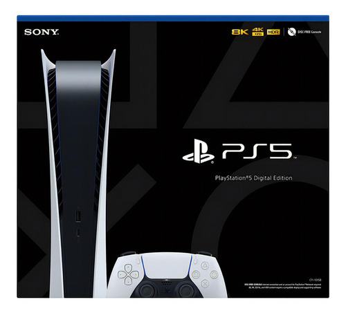 Playstation 5 Digital 825 Gb Color Blanco Y Negro.