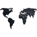 Mapa Negro Madera En (150cmx75cm) 3d -decoración Pared