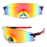 Óculos De Sol Ciclismo Corrida Beach Tennis Proteção Uv400 Cor Da Armação Preto Cor Da Lente Vermelho
