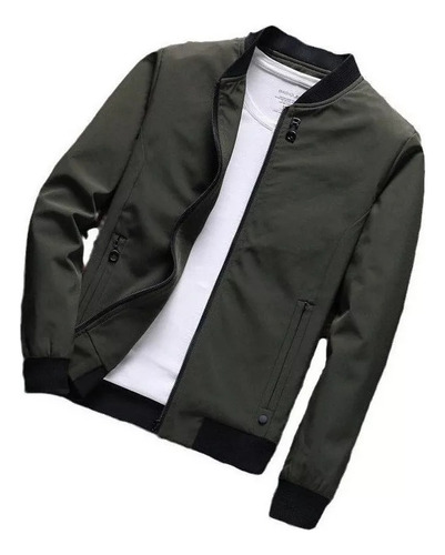 Chaqueta Bomber Rompevientos Casual Y Ligera Para Hombre