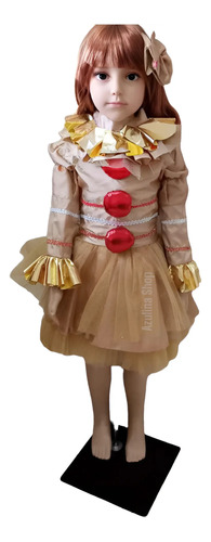 Azulina Disfraz Eso It Pennywise Niña Payasa Halloween Miedo Terror Niños Escolar  | Meses sin interés