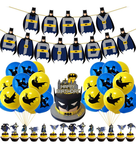 Kit Fiesta Batman Globos De Cumpleaños Infantil Decoración