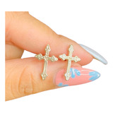 Aros Cruz 17mm De Plata 925 Ideal Regalo Religioso Ar 301-10