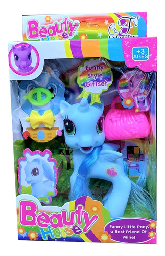 Muñeca Pony Unicornio Con Accesorios Para Peinar Shp