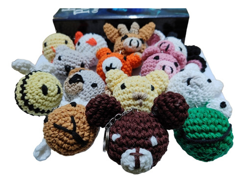 10 Souvenir Llavero Animales Tejido Crochet Granja Bosque 