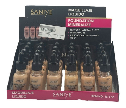 Maquillaje Liquido Make Up Con Fps  Mayoreo 24 Pcs By Saniye