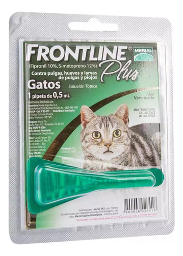 Frontline Plus Pipeta Gatos | Antiparasitario Externo
