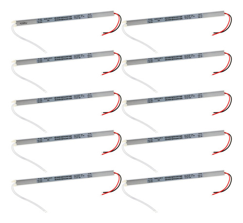 10x Fonte Slim Driver Para Perfil Fita De Led 12v 3a 36w