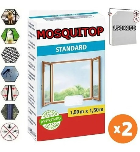 Set X2 Cortina Mosquitero Ventana Insectos Autoadhesiva 