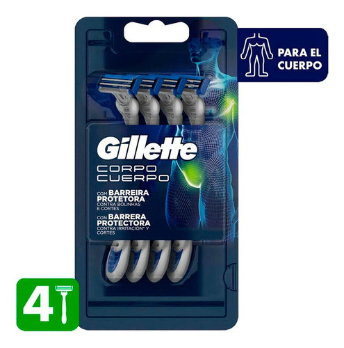 Maquina Afeitar Desechable Gillette Cuerpo X4un