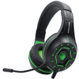 Auricular Gamer Con Micrófono Flexible Y Función Mute Amitosai Mts-drop Verde Para Pc, Celular, Notebooks Consolas De Video Juegos