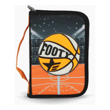 Cartuchera Escolar Despegable Basquet Footy Lanus Color Negro/naranja Pelota Basquet