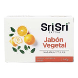 Jabón Vegetal Naranja Y Tulasi Sri Sri Piel Fresca 75g