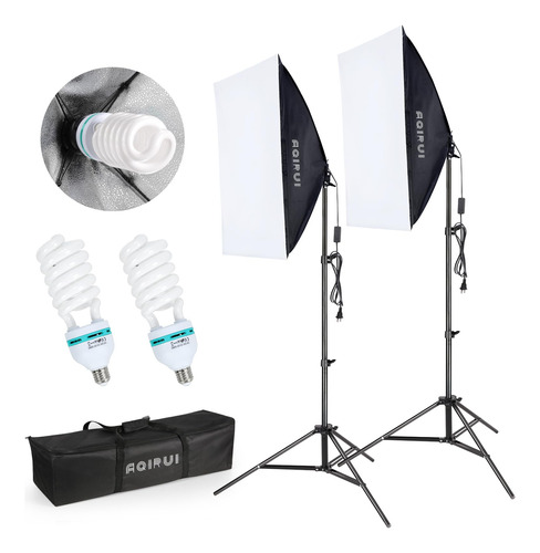 Aqirui Softbox Kit De Iluminacion De Estudio De Fotografia C