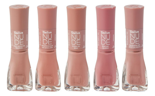 Dailus - Kit 5 Esmaltes Tons Nude