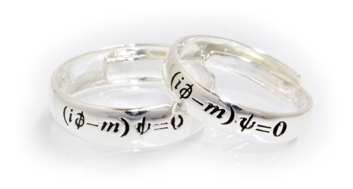 Duo Anillos Promesa Plata 925 Ecuación Del Amor Dirac A099