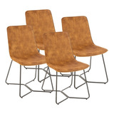 Set De 4x Sillas Retro Catia Café - D31