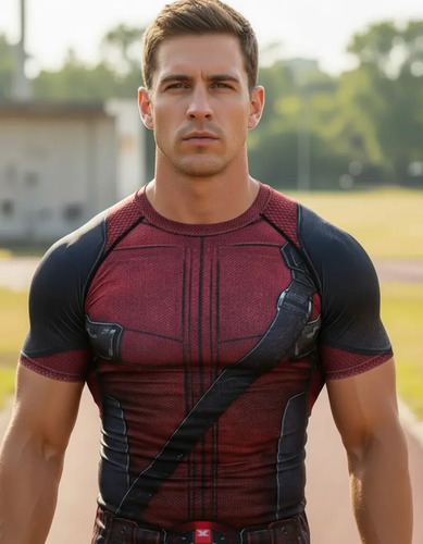 Playera Compresión Deadpool Manga Corta