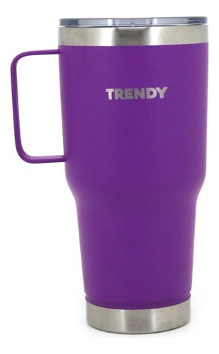 Vaso Térmico Inoxidable 900ml Violeta Liso Frío Caliente 24hs Doble Pared Al Vacío Pico Cebador Tapa Anti Condensación A Prueba Derrames Portátil Viaje Deporte Oficina