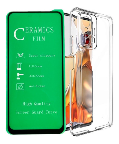 Estuche Transparente + Vidrio Ceram Para Xiaomi 11t/11t Pro