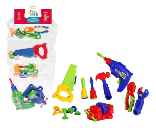 Brinquedo Infantil Kit De Ferramentas Conjunto Com 12 Peças