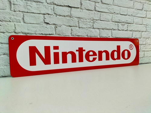 Vintage Nintendo Letrero De Metal Estilo Antiguo